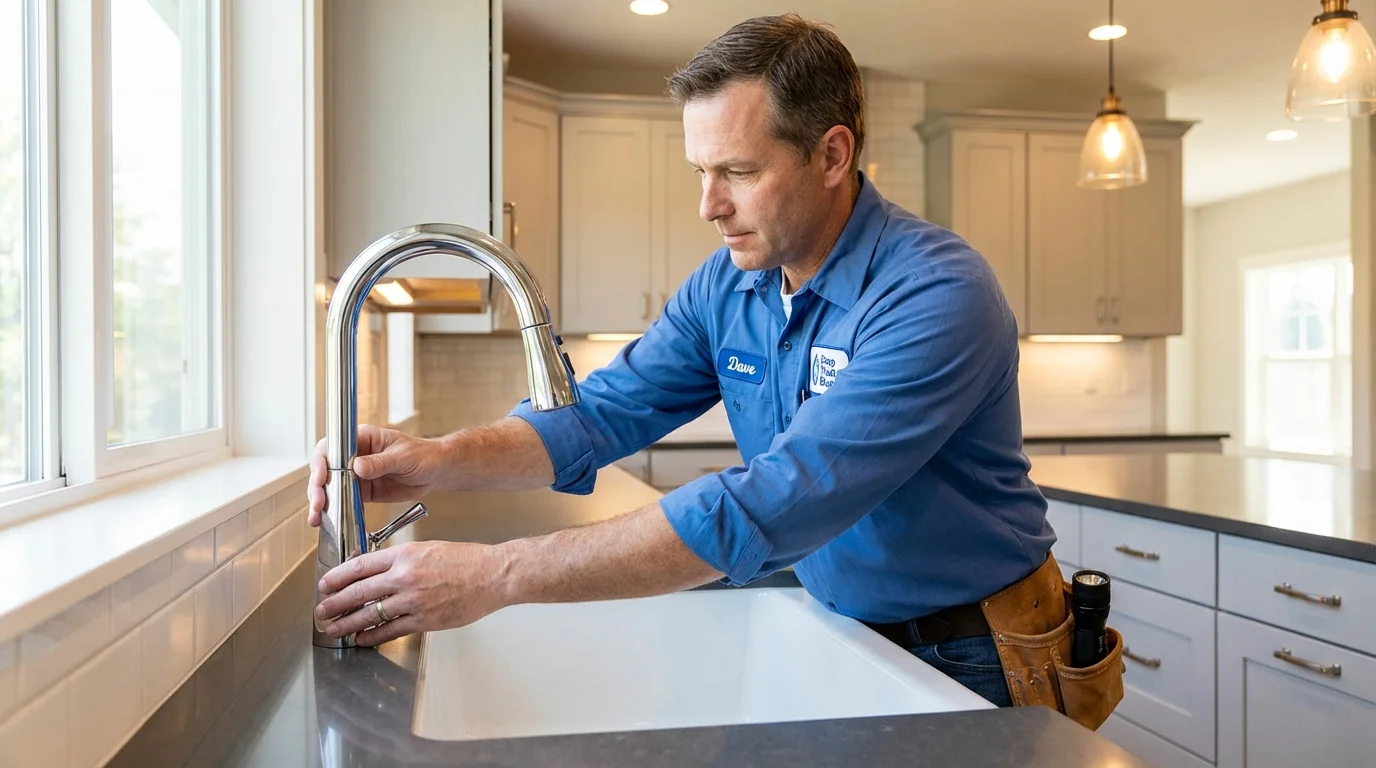 Kitchen faucet installation by Johns Plumbing LLC in Kenly